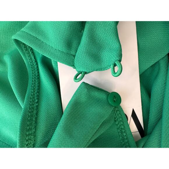NWT ZARA Women's Green Long Sleeve Flowy Draped Dress Size L - Picture 10 of 10